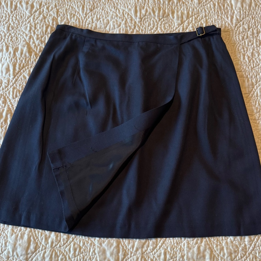 LOFT Black Wrap Mini Skirt for Work